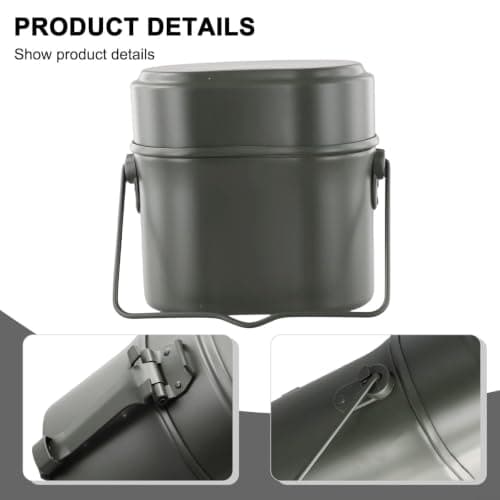 Lightweight Camping Mess Kit Aluminium Cookware Set for Hiking Backpacking - Portable Outdoor Cooking Gear Windproof Green 19.5cm — view 6