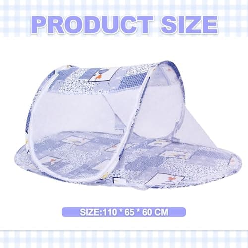 Mosquito Net, Foldable Bed Mosquito Net, Portable Travel Mosquito Nets, Mosquitos Bed for Home, Dorm, Outdoor, Travel, Easy Access, Quick Installation, Blue - A — view 2