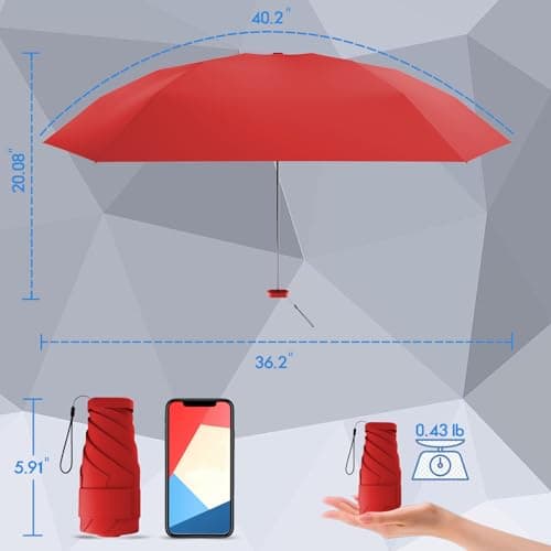 Copulan Mini Travel Umbrella, UPF 50+ Compact Fits in Purse — view 2