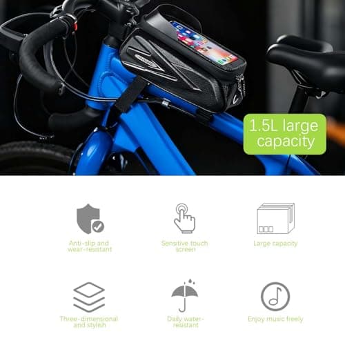 Duzapku Waterproof Bike Frame Bag with Waterproof Rain Cover — view 5