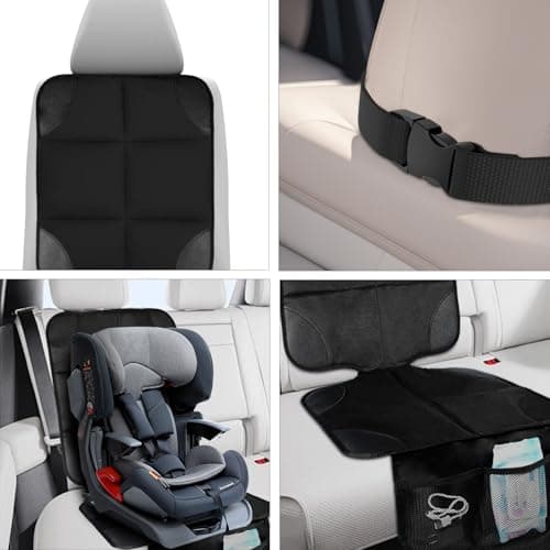 Trintion 3pack Car Seat Protector for Kids, Baby Seat Cover Child Car Seat with Organizer Pocket, Waterproof Baby Seat Protector with Non-Slip Backing, Thick Padding, Organizer Pockets — view 6