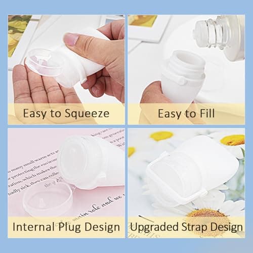 Mulaibdin 8 Pcs Travel Bottles for Toiletries, Silicone Travel Containers 30ml with Labels, Leakproof Toiletry Bottles Refillable for Liquids, Small Mini Squeeze Bottle Travel for Shampoo,Lotion,Cream — view 5