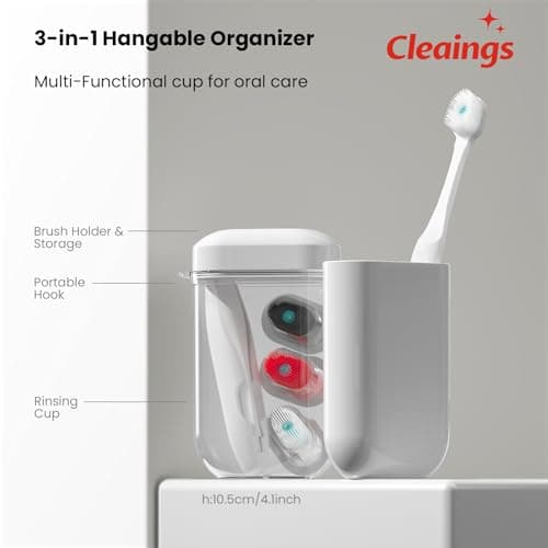 cleaings Travel Toothbrush Set, 28 Disposable Toothbrush Heads with Toothpaste, Includes Foldable Brush Handles & Portable Cups, Mini Waterless Oral Care Kit for Travel, Camping, Gym, Strong Mint — view 4