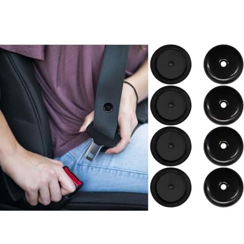 Siqian 4 Sets Seat Belt Stop Buttons, Anti- slip Seat-Belt Stopper Clips Snap-On System, No Welding Required Seat Belt Stop Button Buttons Prevent Seat belt Buckle from Sliding Down The Belt