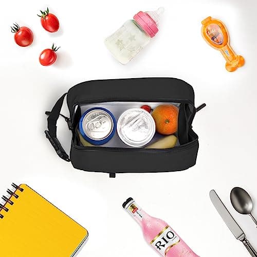 Cerbonny Small Cooler Bag, Small Lunch Bag with Ice Packs, Black — view 5