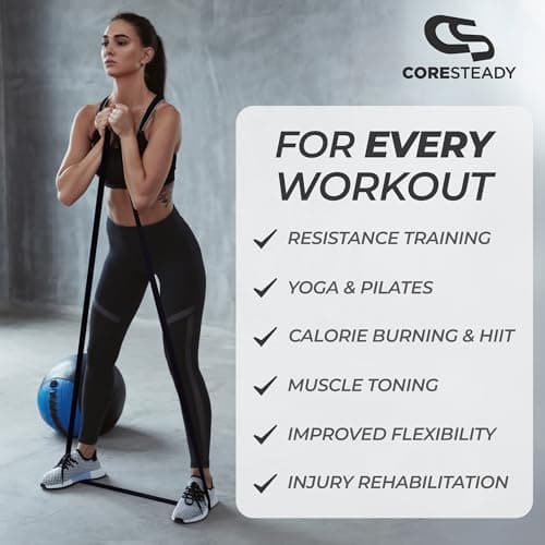 Coresteady Pull Up Bands & Resistance Bands - Rubber Heavy Duty Elastic Loop Band for Men & Women - Build Fit Power & Muscle - Training, Fitness Assist Pull Ups & Gym Exercise - Black, 10-30kg — view 5