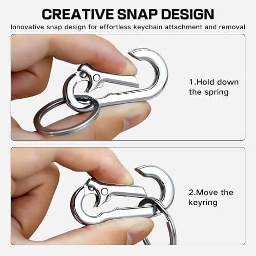 4Pcs Heavy Duty Metal Keychain, Metal Carabiner Keychain Clip — view 6