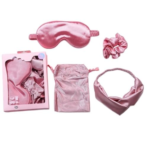 Satin Beauty Sleep Set for Women(4pcs Rose Gold)