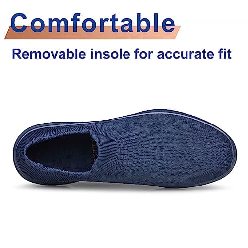 Womens Walking Shoes Non Slip Running Shoes Breathable Workout Shoes Lightweight Gym Sneakers Navy Blue Size 4 — view 5