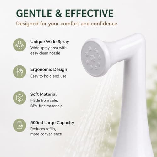 T2 Peri Bottle 500ml - Portable Postpartum Bidet for Women, Perineal Care & Pain Relief After Birth - Angled Nozzle, BPA-Free EVA, Travel Cap & Bag - Hospital Bag Maternity Essential (Rose Pink) — view 3