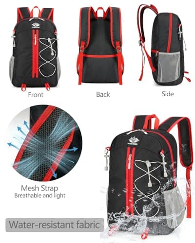 szyanlai Hiking Backpack for Men Women, 30L Ultra Lightweight Foldable Waterproof Rucksack,Back Pack Rucksack for Men Women Kids Camping Travel — view 6