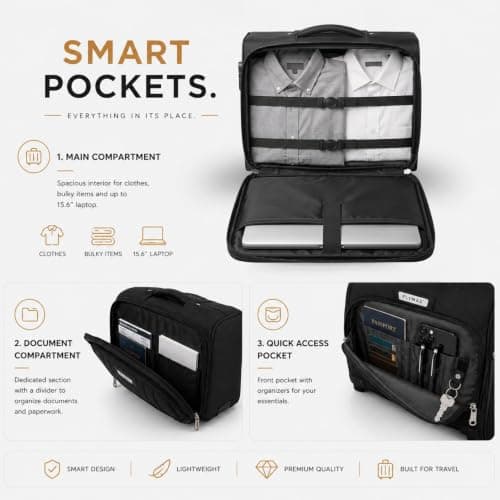 FLYMAX Rolling Laptop Case on 2 Wheels - Fits Most Laptops up to 16" — view 4