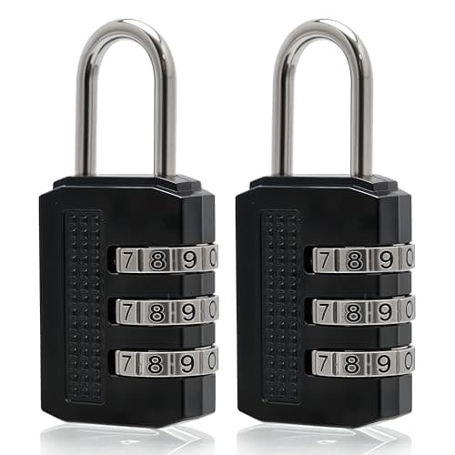 SWL Combination Padlock 2 Pack | Resettable Code Lock for Travel, Gym, School, Lockers, Bags, Suitcase, Backpack, Toolbox & Luggage | Metal Body & Steel Shackle (3 Digit Combination Padlock)