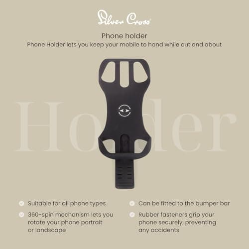 Silver Cross Pram Phone Holder, Universal Phone Holder, 360 Rotation — view 2