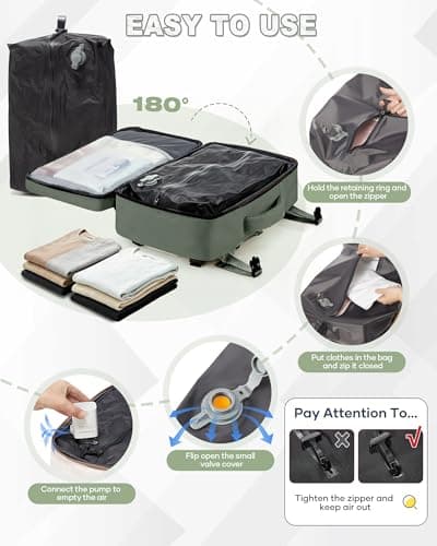 SZLX Vacuum Backpack Travel Bag with Pump,New Ryanair Cabin Size Bag 40x30x20 Backpack Wizz air,Ryanair Vacuum Cabin Bags 40x20x25 underseat Carry-ons Travel Backpack Cabin Size Women Men — view 5