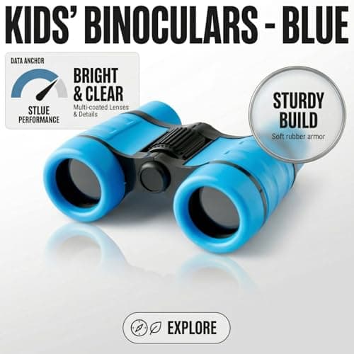 Hopzab 4x30 Mini Binoculars – High Magnification, Waterproof and Portable, Ideal for Birdwatching, Hiking, Camping and Outdoor Activities – Blue — view 3