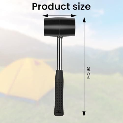 YCLFHOO Rubber Mallet,12oz Camping Hammer with Sturdy Handle,26 * 8cm Tent Peg Mallet for Tents/Canopies/Camping/Outdoors — view 5