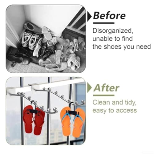 Plastic Sandal Hangers 10 Pack Flip Flop Holder with Space Saving Design Shoe Organizer Black Slipper Hooks for Retail Beach Shops Mall Display Home — view 5