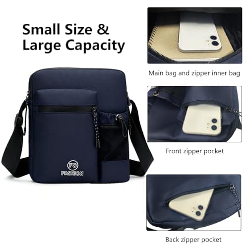 ChioSun Men's Shoulder Bag, Waterproof Water Bottle Messenger Bags(Blue) — view 5