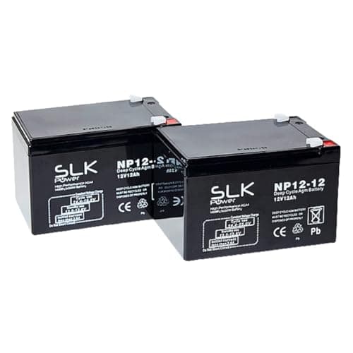 SLK Power Mobility Scooter AGM Battery Pair of 2 x 12v 12ah Reliable And long Lasting Replacement Batteries For Electric Scooters And Wheelchairs