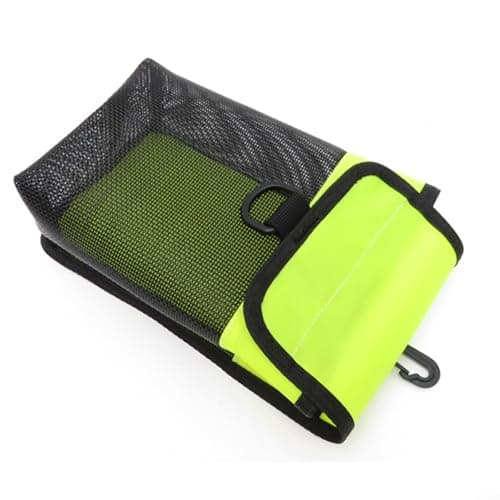 Alanmoship Scuba Diving SMB Storage Bag with Swivel Buckle, PVC Mesh Gear Pouch, for Safety Marker Buoy Reel Snaps, Lightweight Drainable Dive Kit Holder, Black(A) — view 3