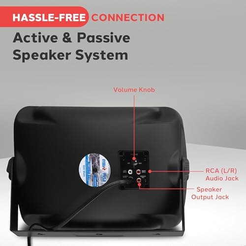 Pyle Bluetooth Outdoor Speakers Pair – 16.5 cm (6.5") Waterproof Wall/Ceiling Mounted Wireless 2-Way Speakers, Heavy-Duty Grille, Garden Patio Use, Indoor Sound System — view 3