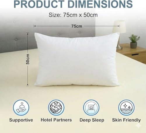 ARLINENS Pillow 10 Pack Virgin Hollow Fibre Standard Pillows-50x75 cm -Hotel Quality Soft Pillow for Sleeping - Bounce Back Support Bed Pillows -Hypoallergenic Soft Hollow fibre (Pack of 10) — view 2