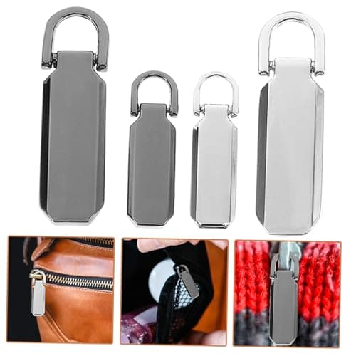 HOODANCOS 12 Pcs Aluminum Alloy Zipper Pullers Repair Pull Tabs Kit for Size 3 and Size 5 Zippers, Practical DIY Accessories for Travel Suitcases Down Coats — view 5