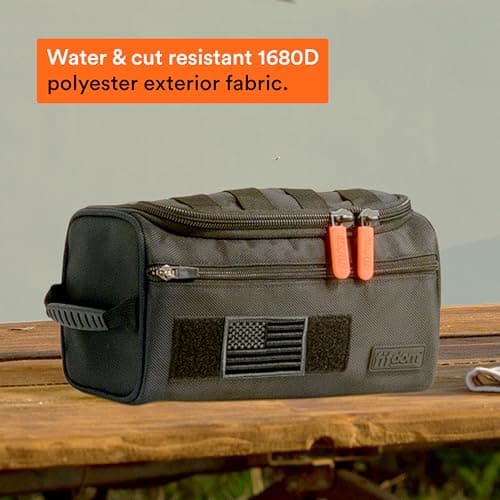Fitdom Hanging Compact Toiletry Bag Tactical Dopp Kit Case for Men. Perfect for Travel & Storage. Fits Large & Small Cosmetic Makeup, Clipper, Toothbrush, Shower, Shaving & Grooming Care Organizer — view 5