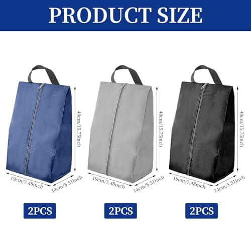 6 Pcs Travel Shoe Bags,Waterproof Nylon Shoe Storage Organizer with Handle — view 2