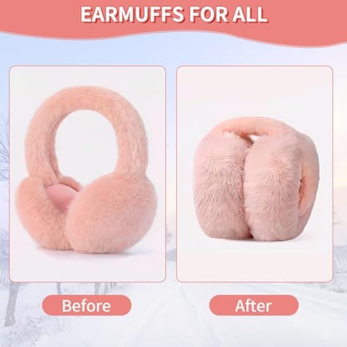 Foldable Warm Earmuffs Plush Fluffy Winter Ear muffs For Women Girls — view 6