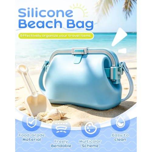 Foldable Silicone Beach Bag, Waterproof Silicone Handbag, 2000 mL Capacity — view 2