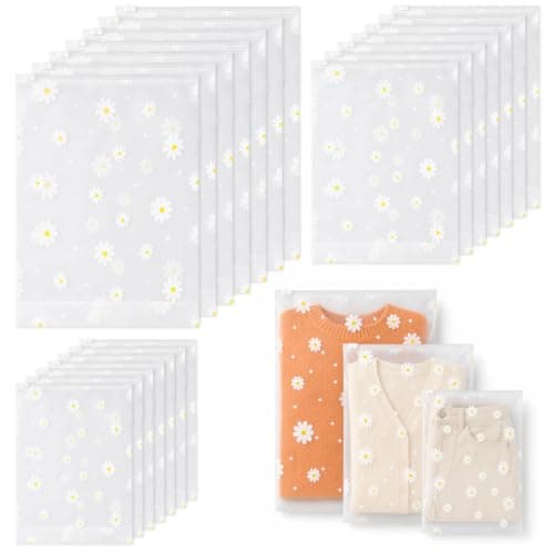 21 Pcs 3 Sizes Zip Lock Bags for Clothes, Reusable Frosted Storage Pouches