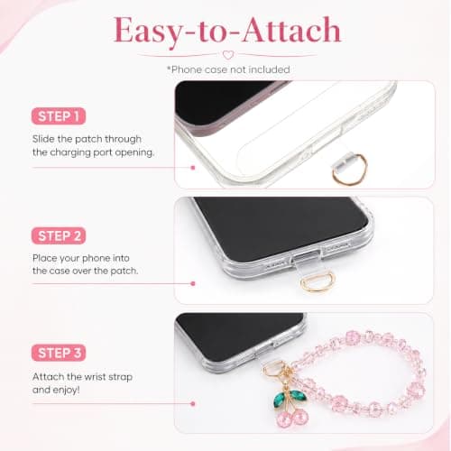 Phone Charm Wrist Strap for Women, Beaded Bracelet Wristlet Chain Lanyard — view 3