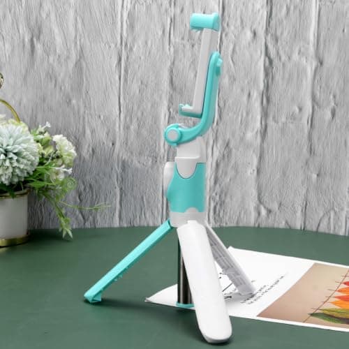 Tripod Selfie Stick with Wireless Remote for Phone, Green — view 6