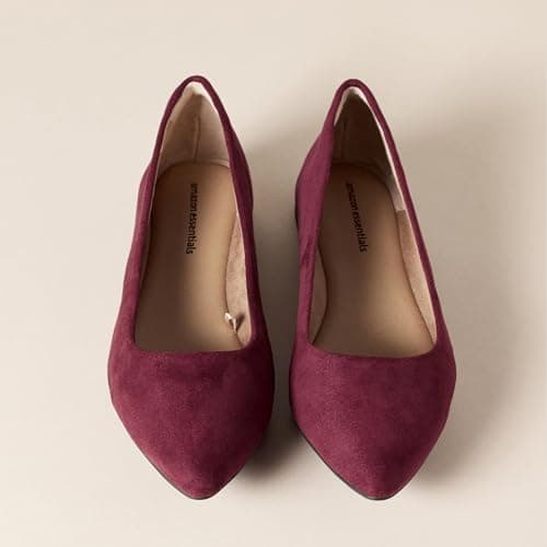 Amazon Essentials Women's Pointed-Toe Ballet Flat, Maroon, 10 UK Wide — view 4