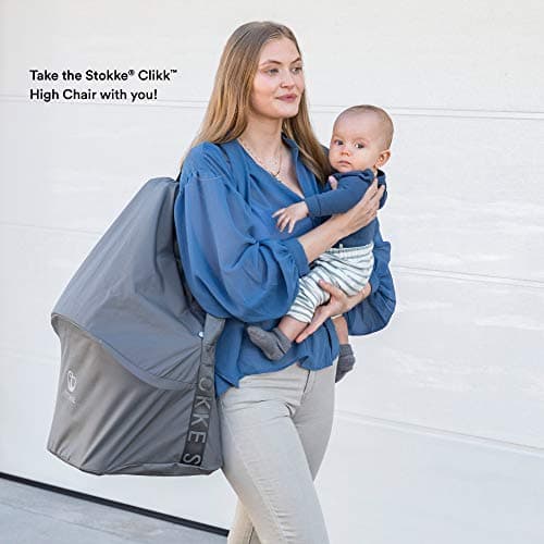 Stokke Clikk Travel Bag - Portable High Chair Accessory for Travel & Storage - Hands-Free Carry Handle, Protective Leg Pockets, Machine Washable, Dark Grey — view 4
