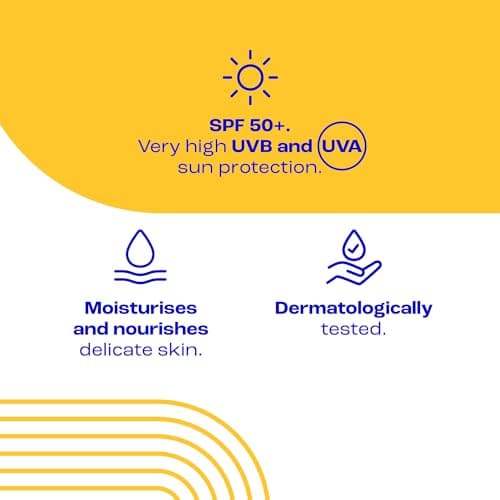 E45 Kids & Baby Sun Lotion for Sensitive Skin SPF 50+. Face & Body Gentle Sun Cream with UVA & UVB Protection with Avocado Oil. For Dry Sensitive Skin and Eczema Prone Skin -180 ml — view 4