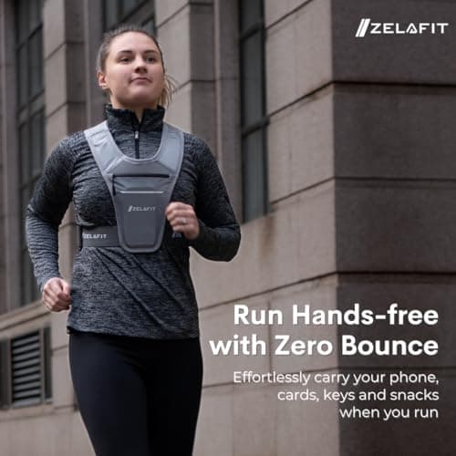 ZelaFit® Running Vest Phone Holder – Running Vest Women & Mens – Adjustable Reflective Running Phone Holder – Ultra-Lightweight Running Bag & Backpack Alternative – Waterproof Phone Pouch & Key Holder — view 5
