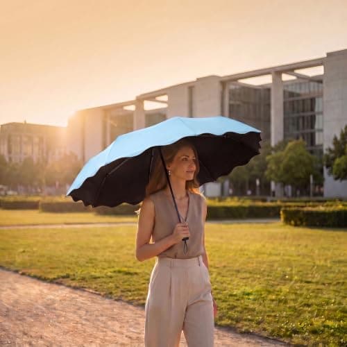 Sun Umbrella UPF 50+ UV Protection Umbrella SPF 50 Compact (Sky blue) — view 6