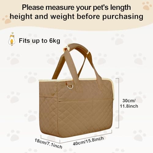 YooxArmor Dog Purse Carrier for Small Dogs Cat, Khaki — view 2