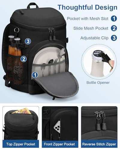 Cooler Backpack Insulated Leakproof Soft Cooler Bag Ice Chest for Women — view 6