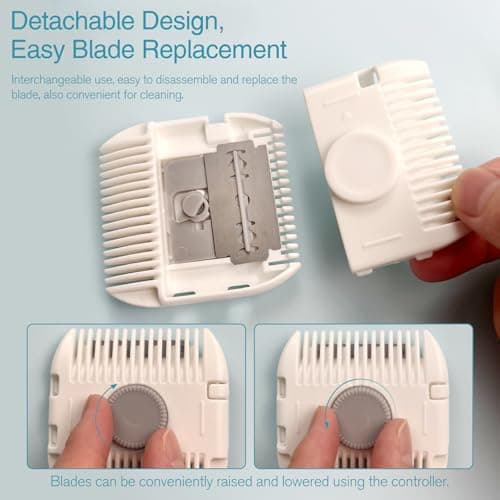 Jaasuee 2-Pack Manual Hair Trimmer Comb, Double-Sided Razor and Comb for Women and Girls, Compact and Portable, Gray — view 4