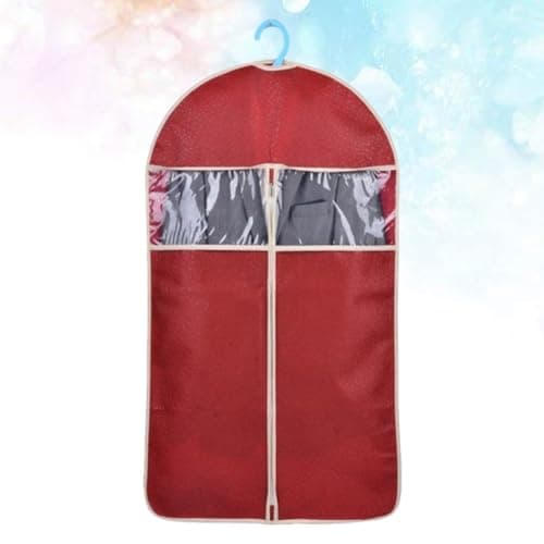 Embossed Clothes Cover Suit Storage Bag Size L Burgundy — view 4
