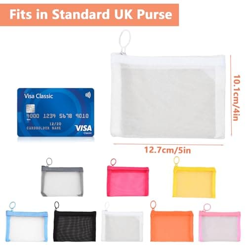 Plkjiu 8-Pack Small Zip Pouch - Travel Pouches & Cosmetic Bags for Handbag Organisation, Transparent Mesh Toiletry Bags for Daily Accessories, Coin Bags & Makeup Organizer — view 2