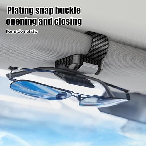 Key Cards Visor Accessories - Car Visor Sunglasses Holder Clip | Carbon Fiber Multi Functional Organizer | Car Accessory for Driving, Travel, Road Trips Glasses — view 5