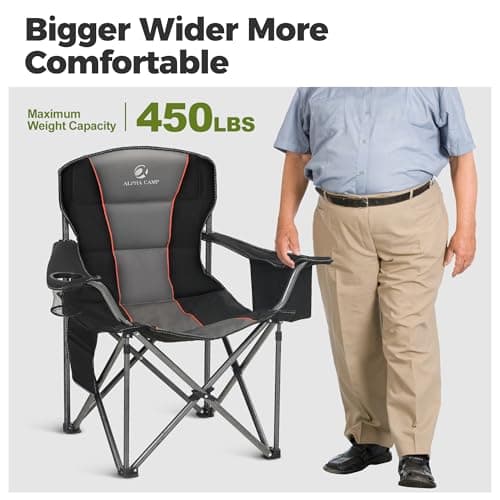 ALPHA CAMP Oversized Camping Folding Chairs Heavy Duty Camping Chair — view 3