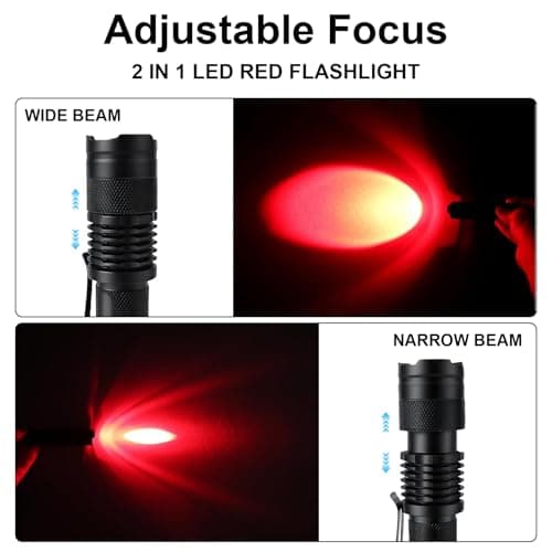 LED Red Light Torch, Single Mode Night Light, AA Battery Powered, Portable — view 2