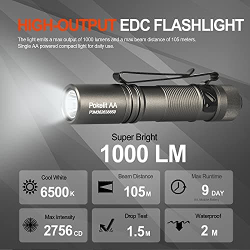 ACEBEAM Pokelit AA Rechargeable Mini Torch with Clip, 1000 High Lumens EDC — view 2