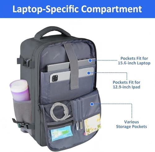 Taygeer Ryanair Cabin Bags 40x30x20 Underseat, Travel Backpack Cabin Size — view 4